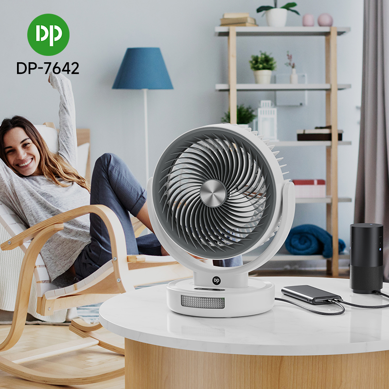 5.5 Inch Rechargeable Table Fan with LED Light and Power Display