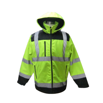 Hi vis jaket reflektif bekerja keselamatan jaket musim sejuk parka