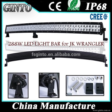 28800lm radius 4x4 curved led light bar 50" 288w 10-30v wholesale off road light bar