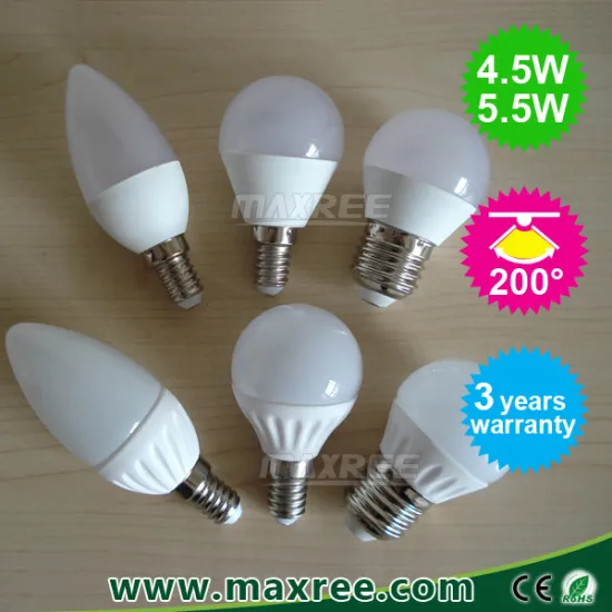New Design 3 year warranty ce rohs led bulb 5w e14 p45