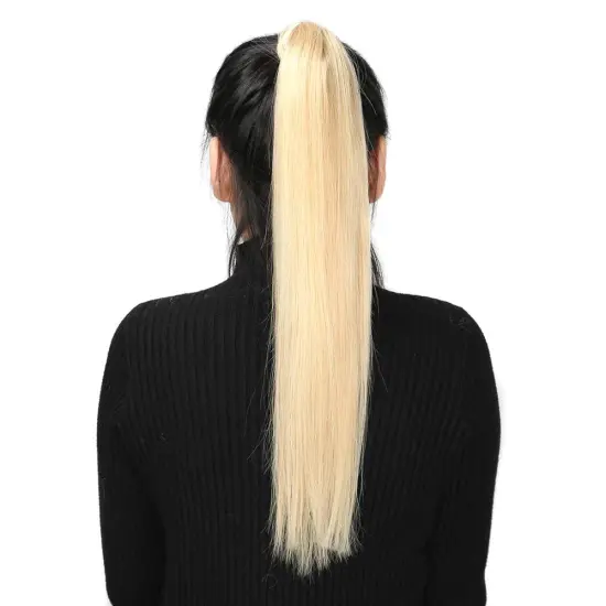 60g 16" 100% indian remi virgin hair weave human hair drawstring ponytail