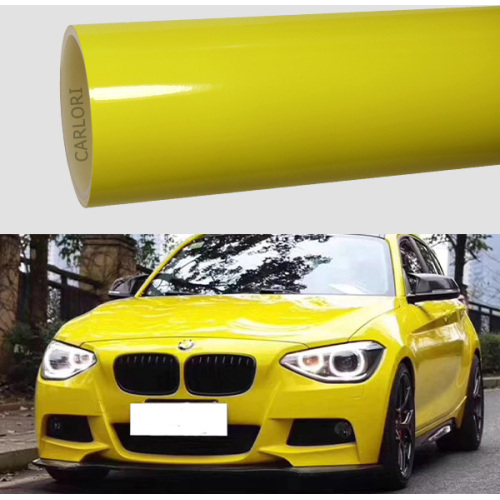 Vinyle d&#39;enveloppe de voiture jaune citron gloss