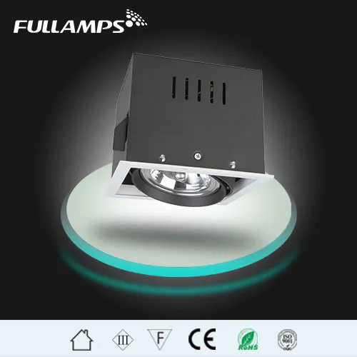 Trimless ceiling downlight housing for QR111 AR111 ES111 spot light, Die cast aluminum, 1,2,3 head available