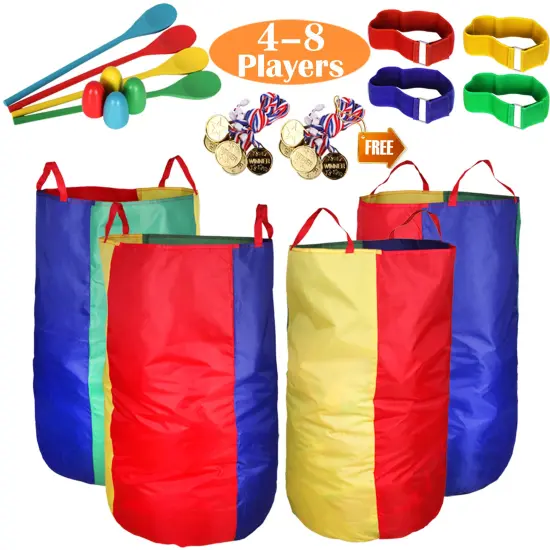 Kinggarden Sensory Autism Stress Relief and Early Education Fitness Equipment: Potato Sack Race Bags for Kids