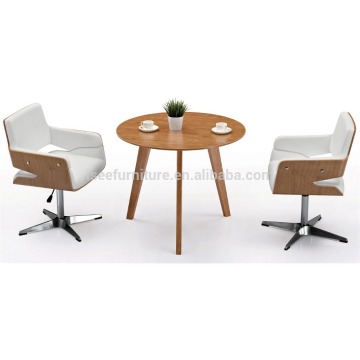 wooden small round office meeting table tea table coffee table ID3033