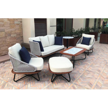 China Natural wood-colored seat board Outdoor Sofas Manufactory