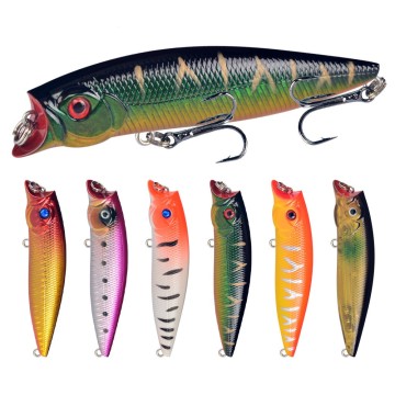 En gros 6 couleurs flottantes Abs Popper Lure pour la pêche au bas de Pike