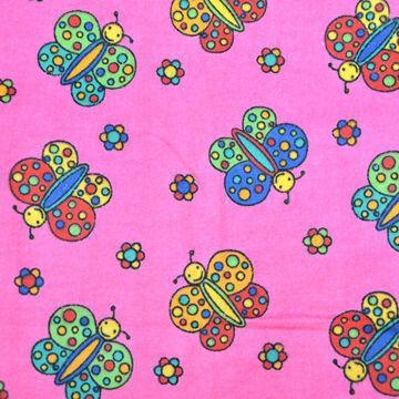 Kid's Butterfly Printed Cotton Flannel Fabric for Baby Blanket