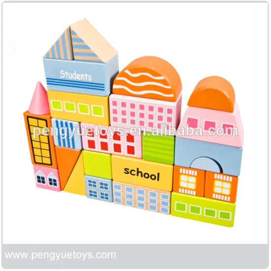 chinese manufature wooden pringting tower blocks for craft