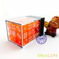 Bescon 12mm Dados de 6 lados 36 en caja de ladrillo, 12mm Cuadro de seis lados (36) Bloque de dados, naranja translúcido con píxeles blancos