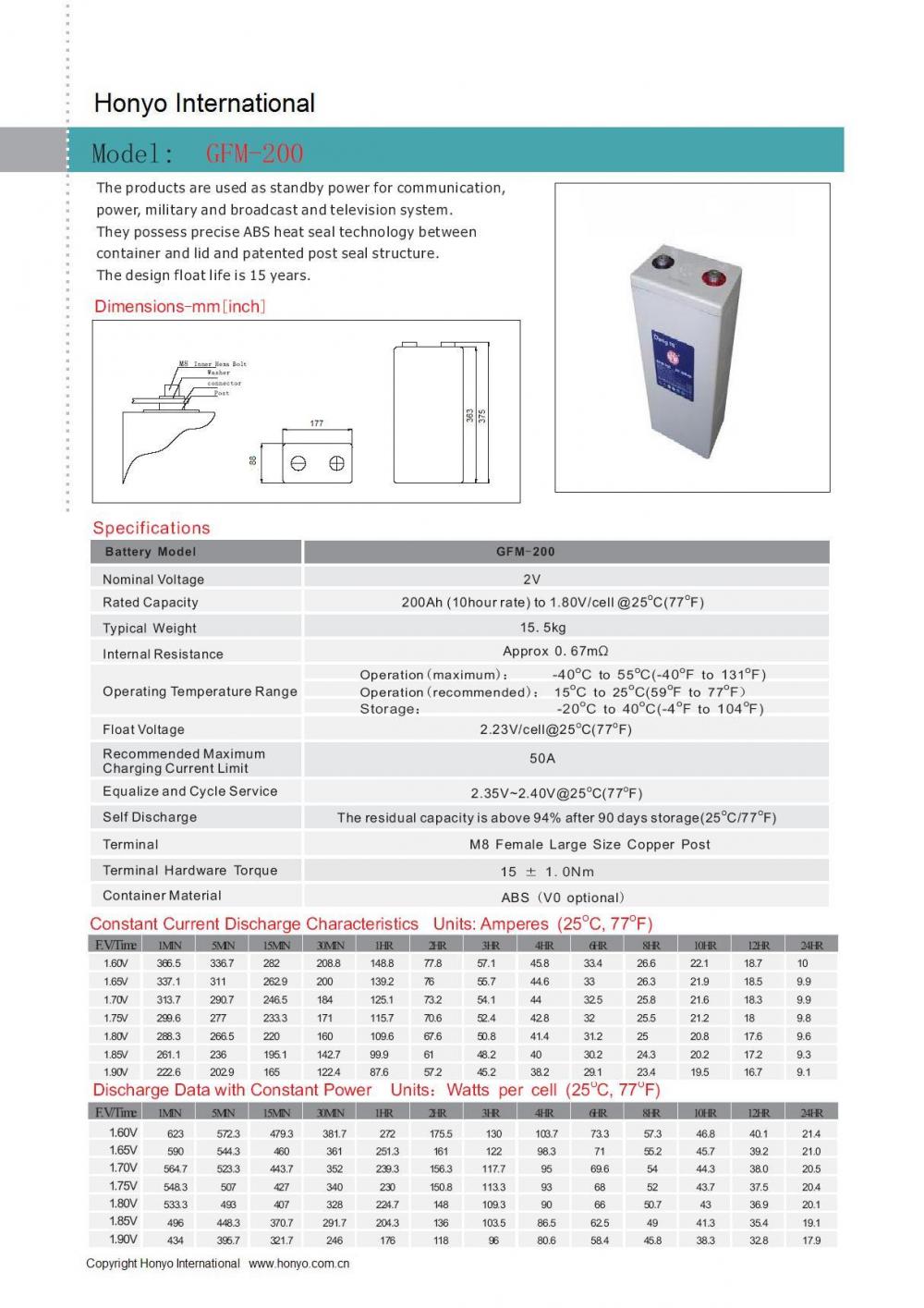 GFM200 VRLA Batteries Deep Cycle Batteries