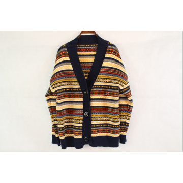 Cardigan personalizado de suéter de malha de senhoras vintage