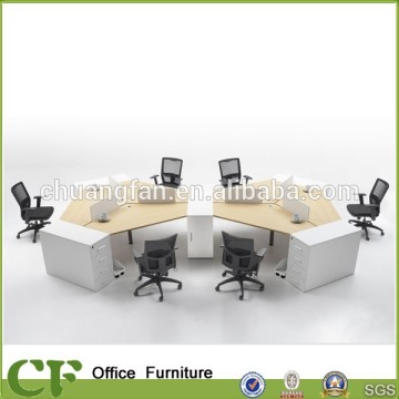 New design of 6 seats 120 degree office workstation
