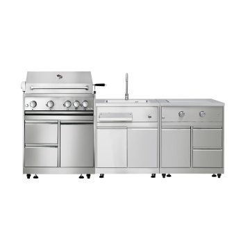 Hyxion outdoor kitchen factory  cuisine exterieure aluminium  island stainless steel BBQ grill