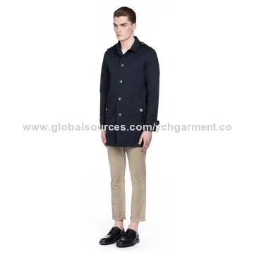 Men's Black Trench Coat