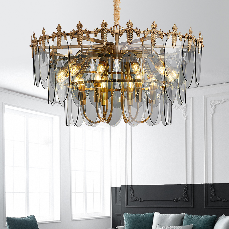 Glass Grey Modern ChandelierofApplication Blown Glass Chandelier