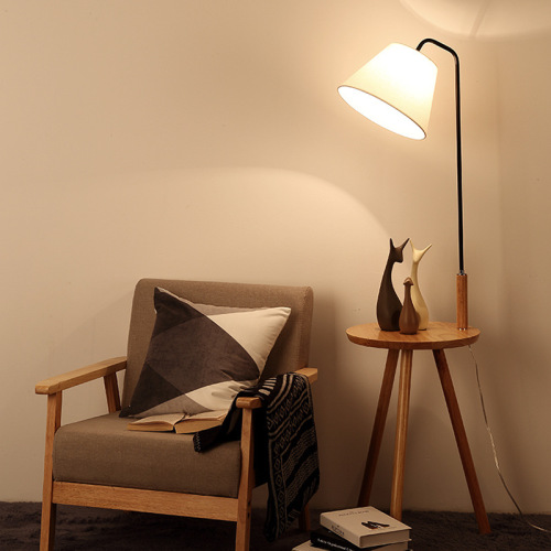 LEDER Wooden Tall Bedroom Lamps