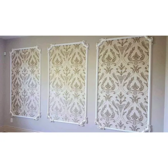 Silver Polyurethane PU Square Wall Molding French Design