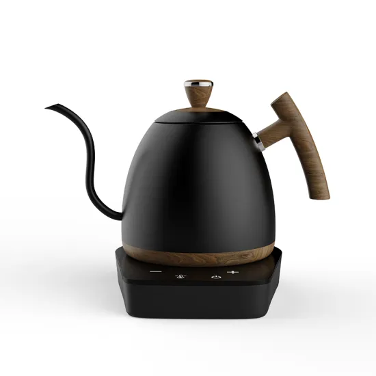 Black Stainless Steel Pour Over Coffee Kettle with Temperature Control