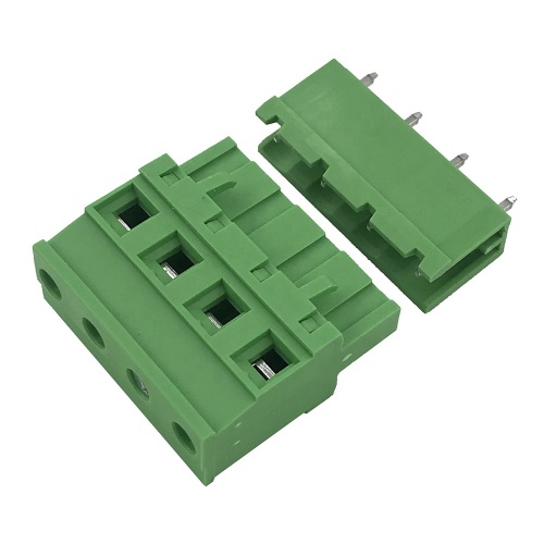 Bloco de terminais de parafusos de 4 vias com passo de 7,62 mm