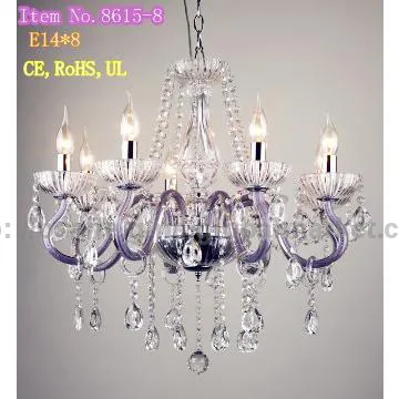 Modern crystal purple glass chandelier