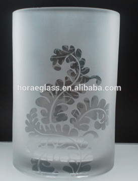 Exfoliate GLASS CUP with Flower decal glass bottle