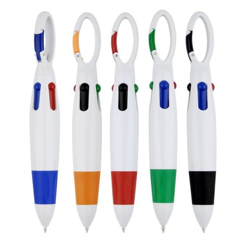4 Color Chart Pen with Carabiner Clip