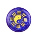 Lapis Lazuli 25MM Circular Disc Mat Handmade Craved Pattern-Taiji Bagua For Home Decor