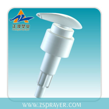 Non spill lockable white plastic lotion pump sprayer