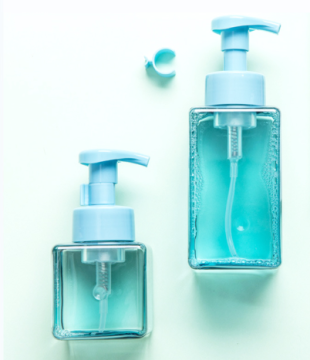 Empty Square Eco Friendly Foam Bottle Hand Wash Dispenser, 250ml Transparent Plastic Soap Bottle with Pump