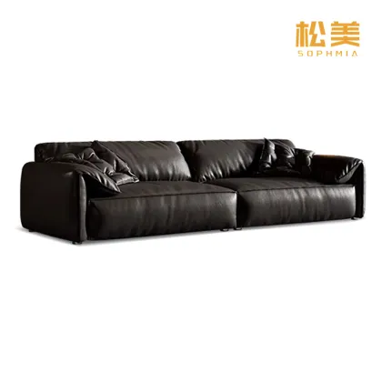 Truffle Cloud Leather Sofa for Modern Living Room