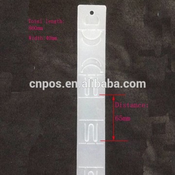 supermarket display cutting hang strip on shelf