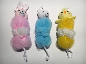 Lovely animal bath sponge cute cat bath mesh