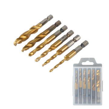Premium 6-Piece M3-M10 Tap Drill Bit Set with HSS Hex Shank