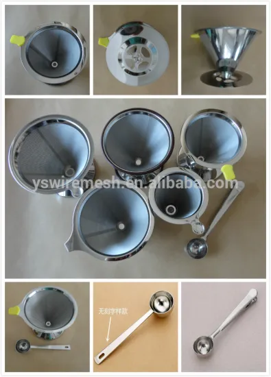YS New Brewer Design - Paperless Pour Over Coffee Dripper with Stainless Steel Double Mesh Filter