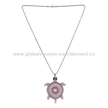Turtle Pendant Necklace, Large Acrylic, Multicolored Available, Low MOQ of 24 Units
