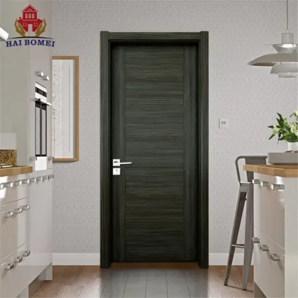 Black Composite Solid Wood Panel Doors with Simple Design