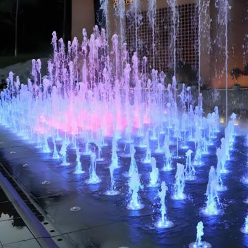 Fonte seca com luzes LED que mudam de cor