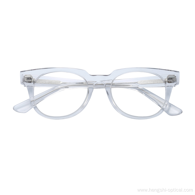 French Transparent Designers Acetate Eyeglasses Frames Without Lenses