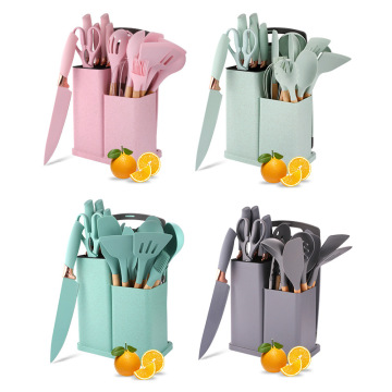 Silicone Kitchen Utensil Set with Wooden Handles - Cookware Tool Set 10 PCS 12 Pcs Silicon Decdeals
