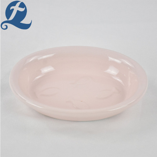 Fashion 6.5 Inch Ceramic Oval Pet Bowl