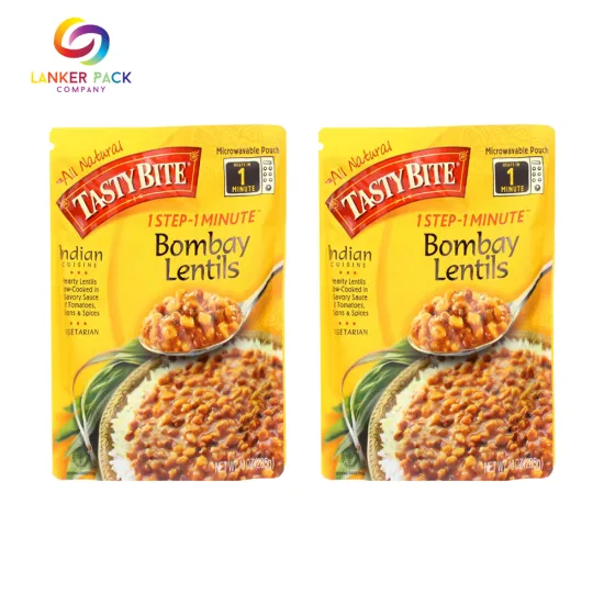 Laminated Aluminum Cooked Retort Pouch With Tear Notch