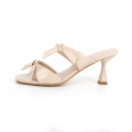 Square-Toe Mid-Heel Open-Toe Sandals