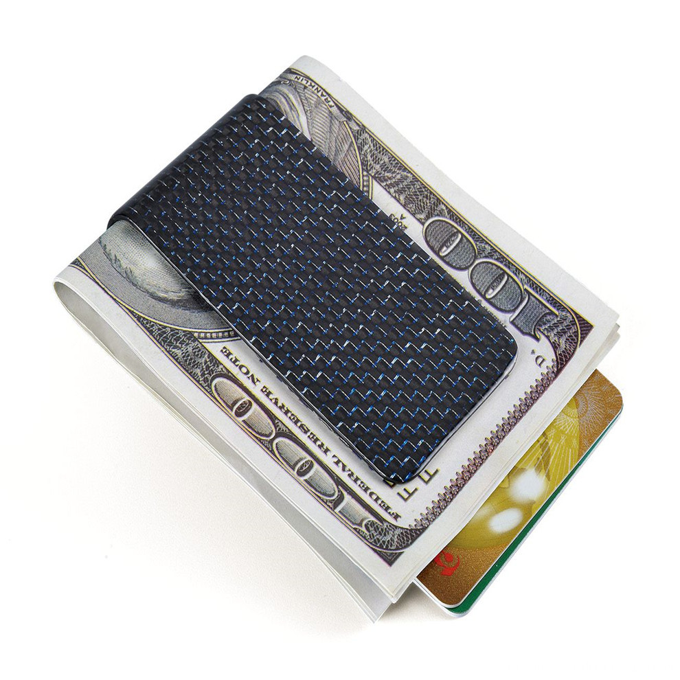 Rfid Blocking Carbon Fiber Money Clip Wallet