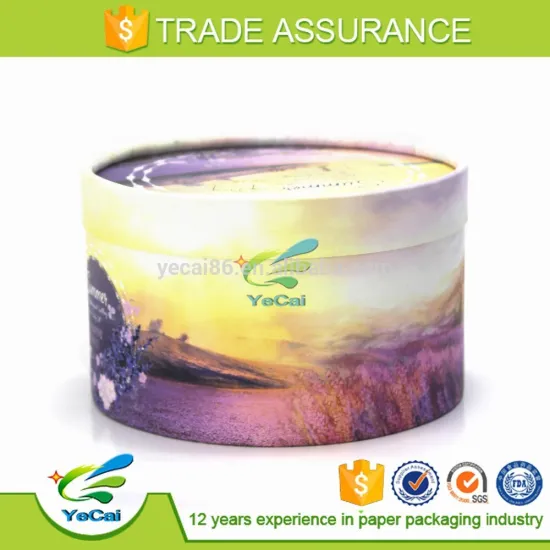 Printed cosmetic box round paper cardboard packaging tube boxes