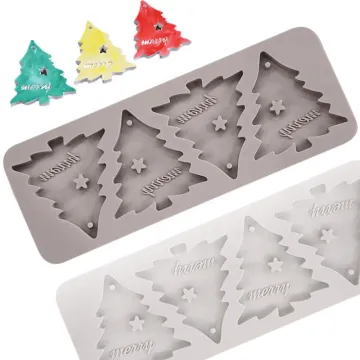 751 Christmas Tree Silicone Candle Molds for Aromatherapy: 4 Hole Holiday Design
