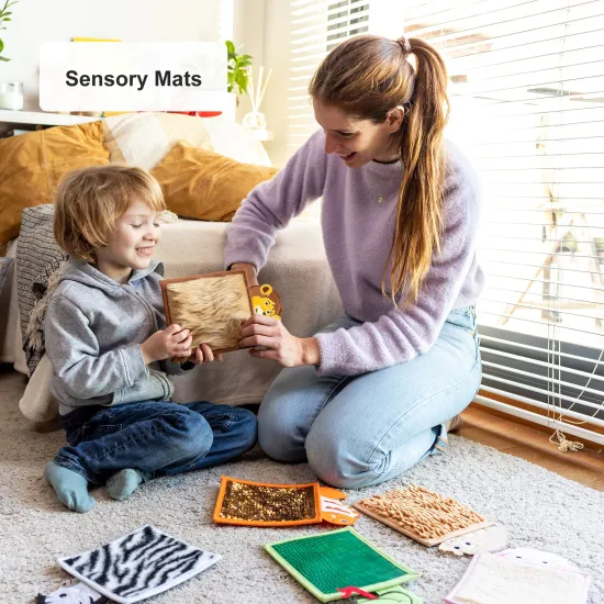 Customized Textured Mini Attachments: High-Quality Cloth Sensory Mats for ADHD and Autism with Anti-Slip Design