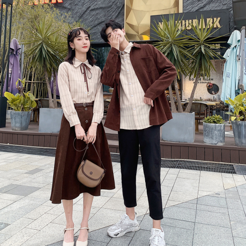 Autumn fine shirt fashion corduroy jacket man couples clothes