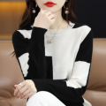 Autumn Winter Women's Round Neck Pullover Cardigan