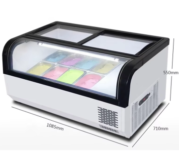 Commercial Ice Cream and Yogurt Display Cabinet for Frozen Treats and Cakes